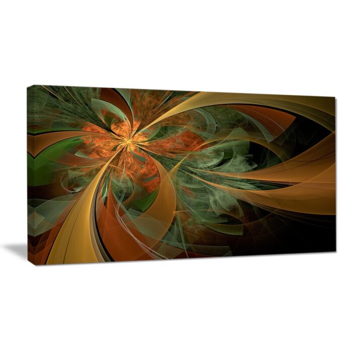 ” Symmetrical Orange Digital Fractal Flower “ - Chic Decora