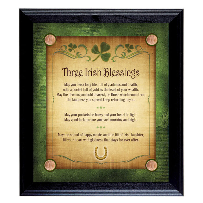 ” Three Irish Blessings With 4 Lucky Irish Pennies “ - Chic Decora