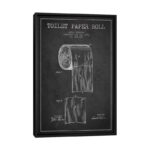 ” Toilet Paper Charcoal Patent Blueprint ” by Aged Pixel - Chic Decora