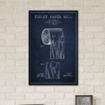 ” Toilet Paper Navy Blue Patent Blueprint ” by Aged Pixel - Chic Decora