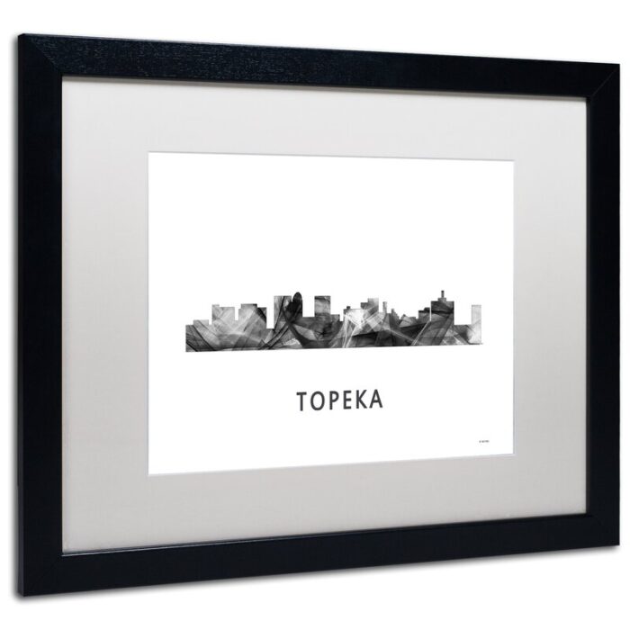 ” Topeka Kansas Skyline WB-BW ” by Marlene Watson - Chic Decora