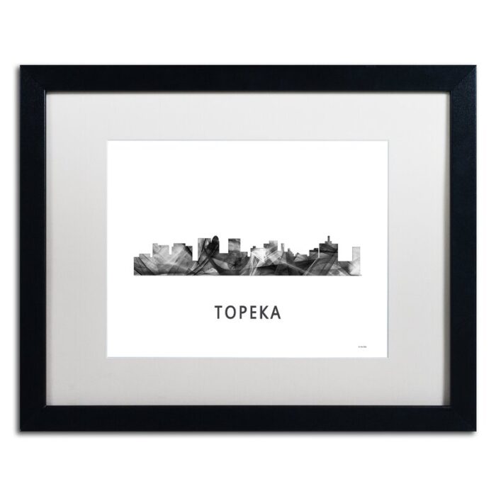 ” Topeka Kansas Skyline WB-BW ” by Marlene Watson - Chic Decora