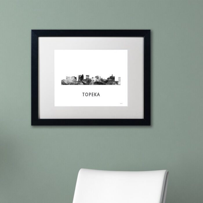 ” Topeka Kansas Skyline WB-BW ” by Marlene Watson - Chic Decora