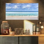 ” Tranquil Beach Under White Clouds “ - Chic Decora