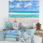 ” Tranquil Beach Under White Clouds “ - Chic Decora