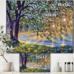 ” Tree By River First Rays Of Afternoon Sun ” Painting Print - Chic Decora