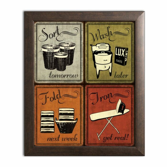 ” Trendy And Extremely Popular Humorous Retro Laundry Room Sign ” by N. Harbick - Chic Decora