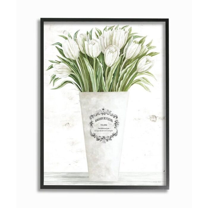 ” Tulip Bouquet In Parisian Vase Floral Arrangement ” by Cindy Jacobs - Chic Decora