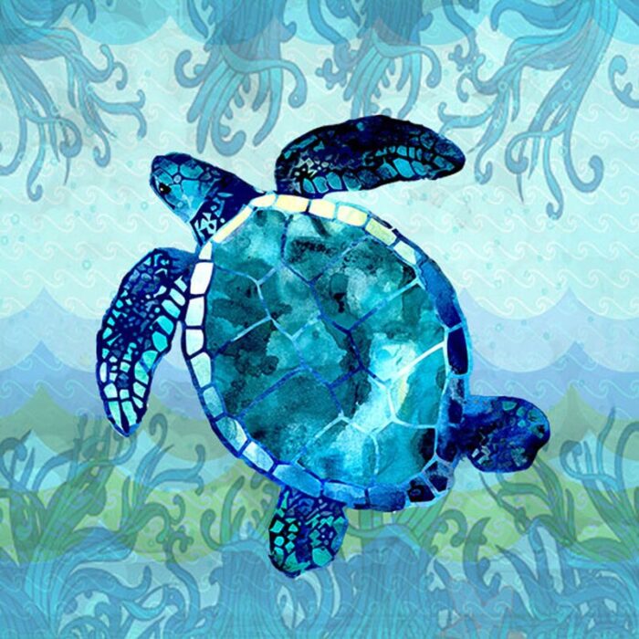 ” Turtle In Waves ” by Jill Meyer - Chic Decora