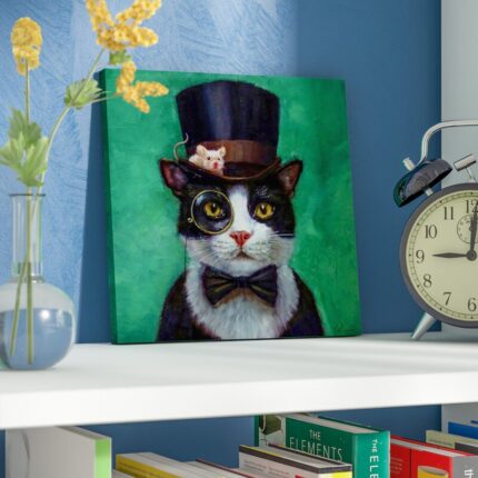 ” Tuxedo Cat ” Painting Print - Chic Decora