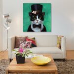 ” Tuxedo Cat ” Painting Print - Chic Decora