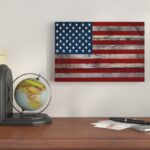 ” USA Flag On Wood Boards (U.S. Constitution Background) I ” by ICanvas - Chic Decora