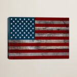 ” USA Flag On Wood Boards (U.S. Constitution Background) I ” by ICanvas - Chic Decora