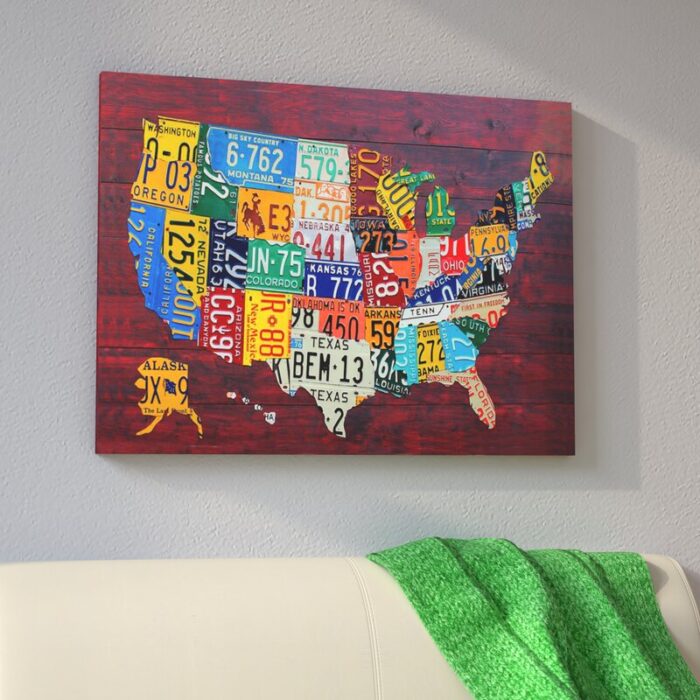 ” USA Recycled License Plate Map VII ” by Design Turnpike - Chic Decora