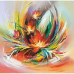 ” Vibrant Whirlwind Flower ” Painting Print - Chic Decora