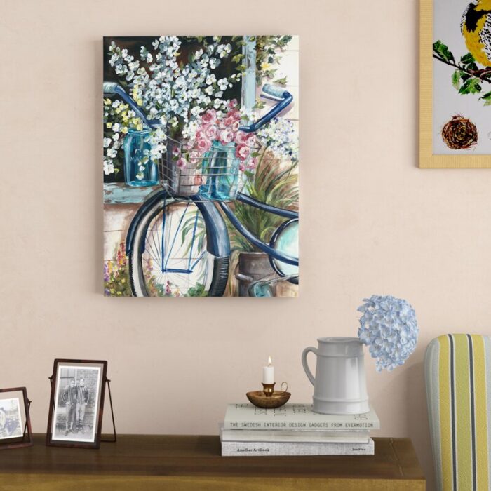 ” Vintage Bicycle And Mason Jar ” by Tre Sorelle Studios - Chic Decora