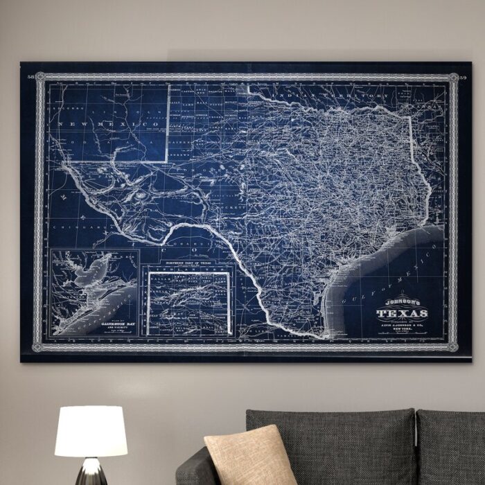 ” Vintage Map Texas “ - Chic Decora