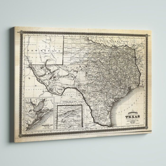 ” Vintage Map Texas I “ - Chic Decora