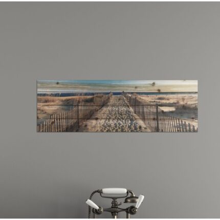 “Walk to the Beach” Photograph Print on Planked Wood Wall Art - Chic Decora