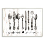 ” Waste Not Want Not Silverware Drawing ” by Lettered And Lined - Chic Decora