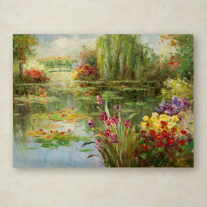 ” Water Lilies ” by Victor Giton Painting Print - Chic Decora