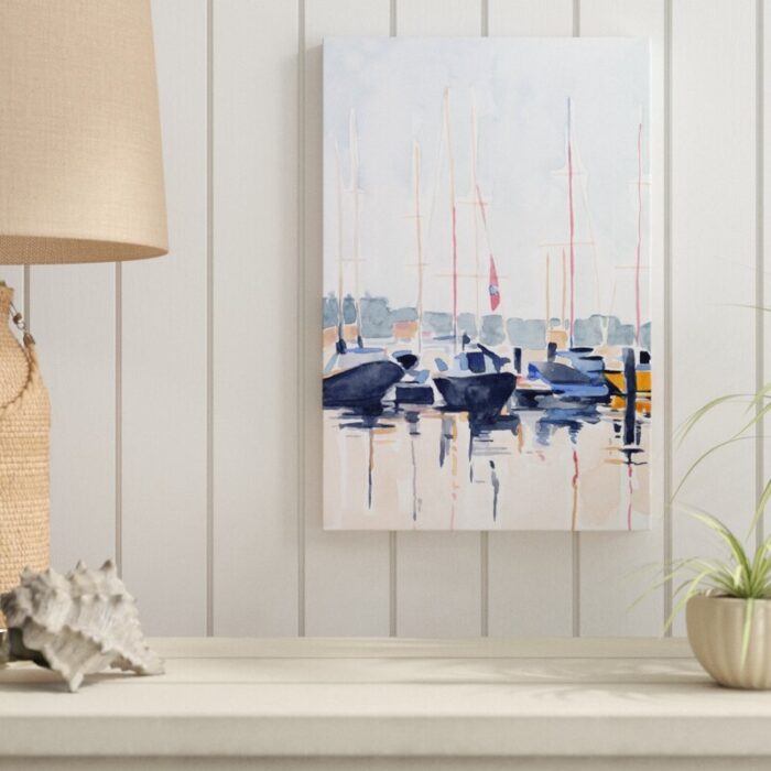 ” Watercolor Boat Club II ” by Emma Scarvey Painting Print - Chic Decora