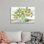 ” Watercolor Lemons In Mason Jar Landscape ” by Tre Sorelle Studios - Chic Decora