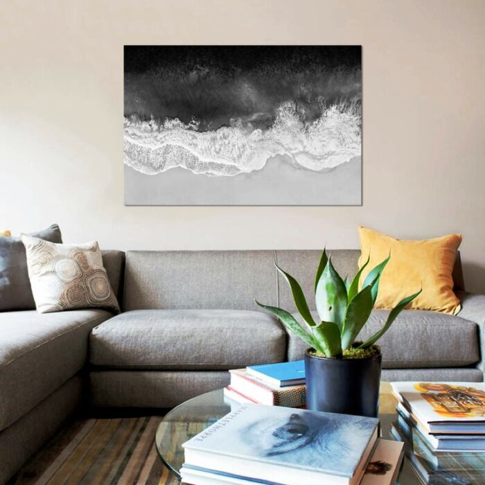 ” Waves In Black, Gray And White ” by Maggie Olsen - Chic Decora