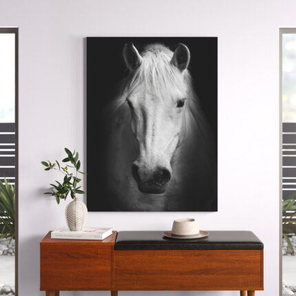 ” White Horse Black And White “ - Chic Decora