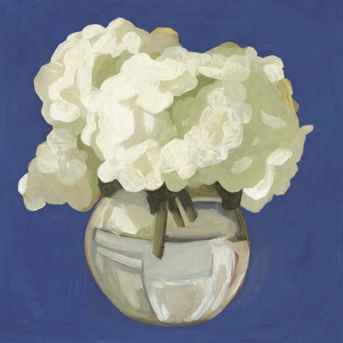 ” White Hydrangeas I ” by Emma Scarvey Painting Print - Chic Decora