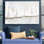 ” White Painted Sailboats ” Painting Print - Chic Decora