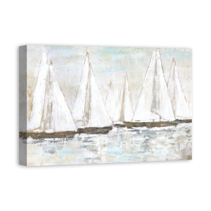 ” White Painted Sailboats ” Painting Print - Chic Decora