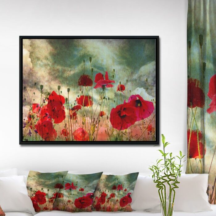 ” Wild Red Poppy Flowers In Sky “ - Chic Decora