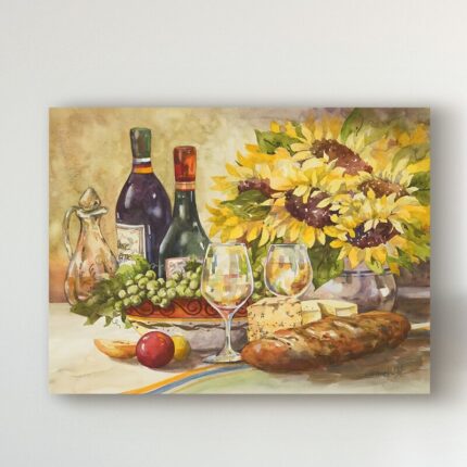 ” Wine And Sunflowers ” by Jerianne Van Dijk - Chic Decora