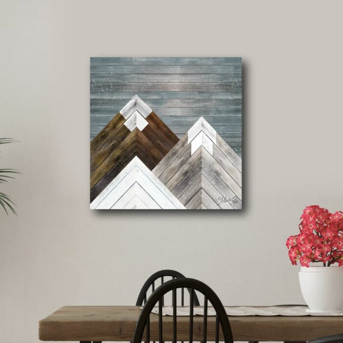 ” Wood Inlay Mountains I “ - Chic Decora