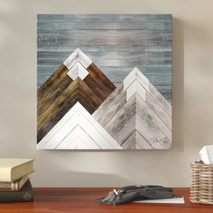 ” Wood Inlay Mountains I “ - Chic Decora