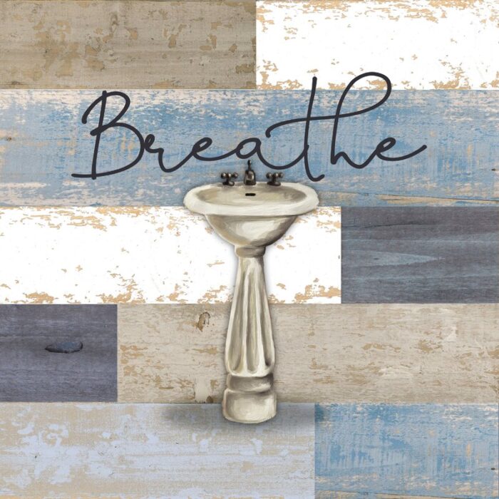 ” Wood Slat Sink Breathe ” Painting Print - Chic Decora