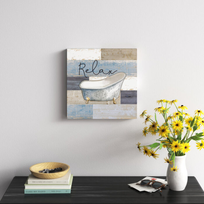 ” Wood Slattub Relax ” Painting Print - Chic Decora