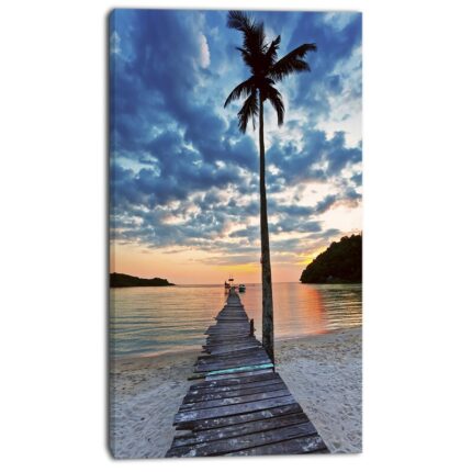 ” Wooden Pier And Palm Tree “ - Chic Decora