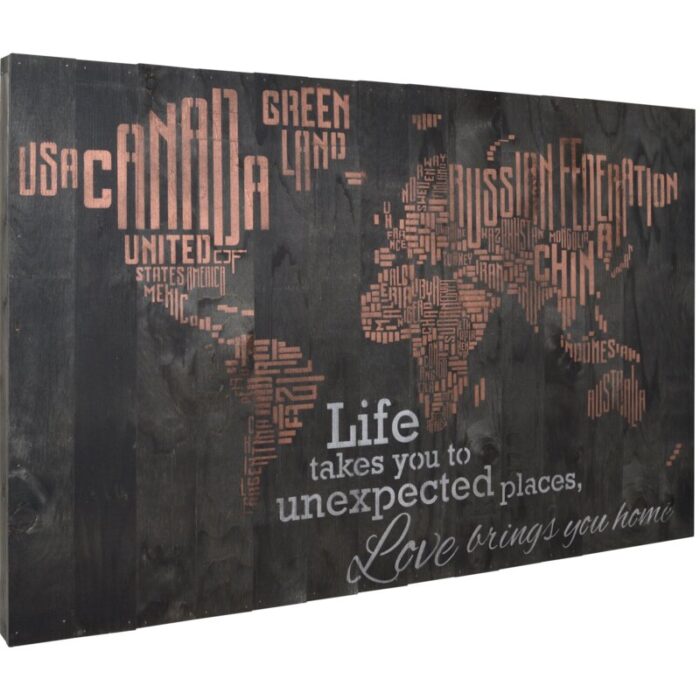 ” World Map – Life Takes You To Unexpected Places, Love Brings You Home “ - Chic Decora