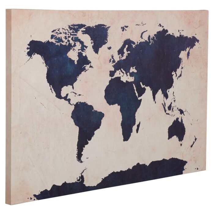 ” World Map – Navy ” by Michael Tompsett - Chic Decora