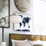 ” World Map – Navy ” by Michael Tompsett - Chic Decora