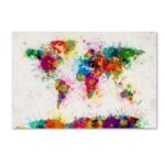 ” World Map Splashes ” by Michael Tompsett - Chic Decora