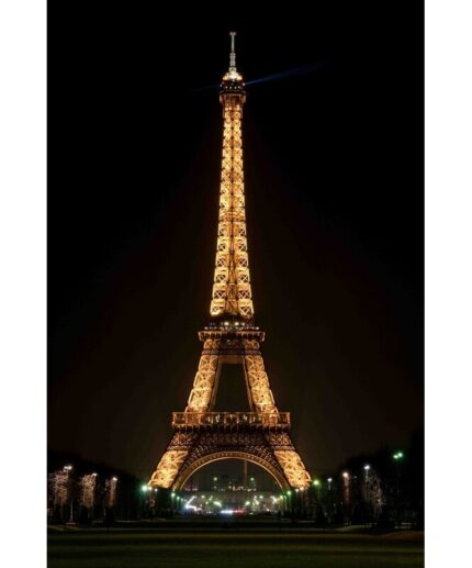 23.5″ LED Lighted Famous Eiffel Tower Paris France at Night Canvas Wall Art - Chic Decora