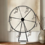 23″ Ferris Wheel Sculpture, Elegant Metal & Marble Design, Sophisticated Black Decor For Homes - Chic Decora