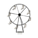 23″ Ferris Wheel Sculpture, Elegant Metal & Marble Design, Sophisticated Black Decor For Homes - Chic Decora