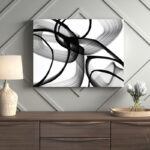 Abstract Poetry in Black and White 100′ by Irena Orlov, Modern Abstract Gallery Canvas Wall Art - Chic Decora