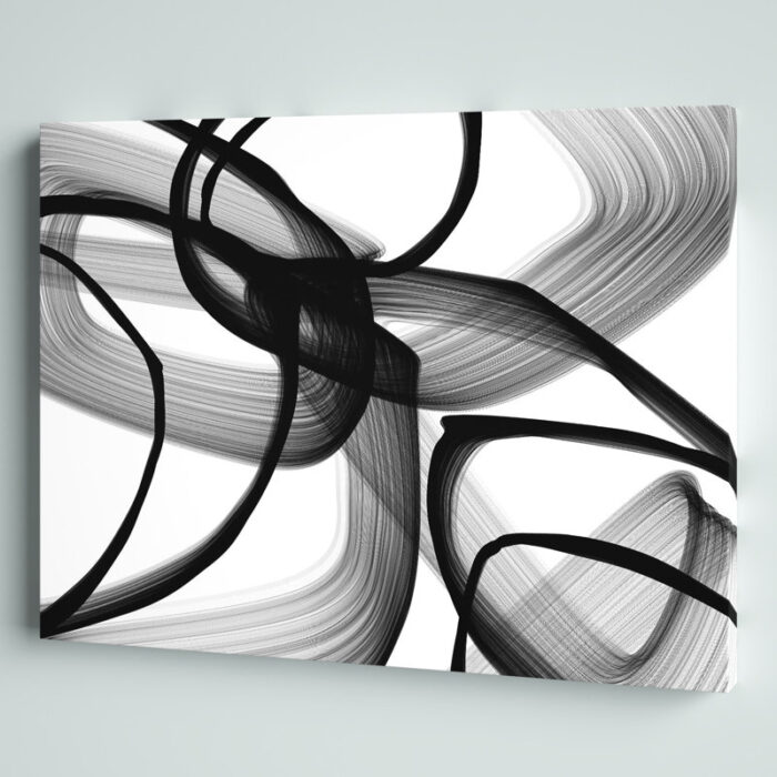 Abstract Poetry in Black and White 100′ by Irena Orlov, Modern Abstract Gallery Canvas Wall Art - Chic Decora