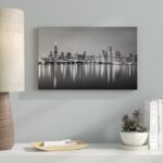 Chicago Skyline at Night Black and White’ – Photograph Print - Chic Decora