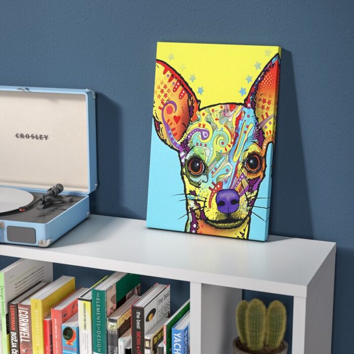 Chihuahua’ Graphic Art on Wrapped Canvas - Chic Decora